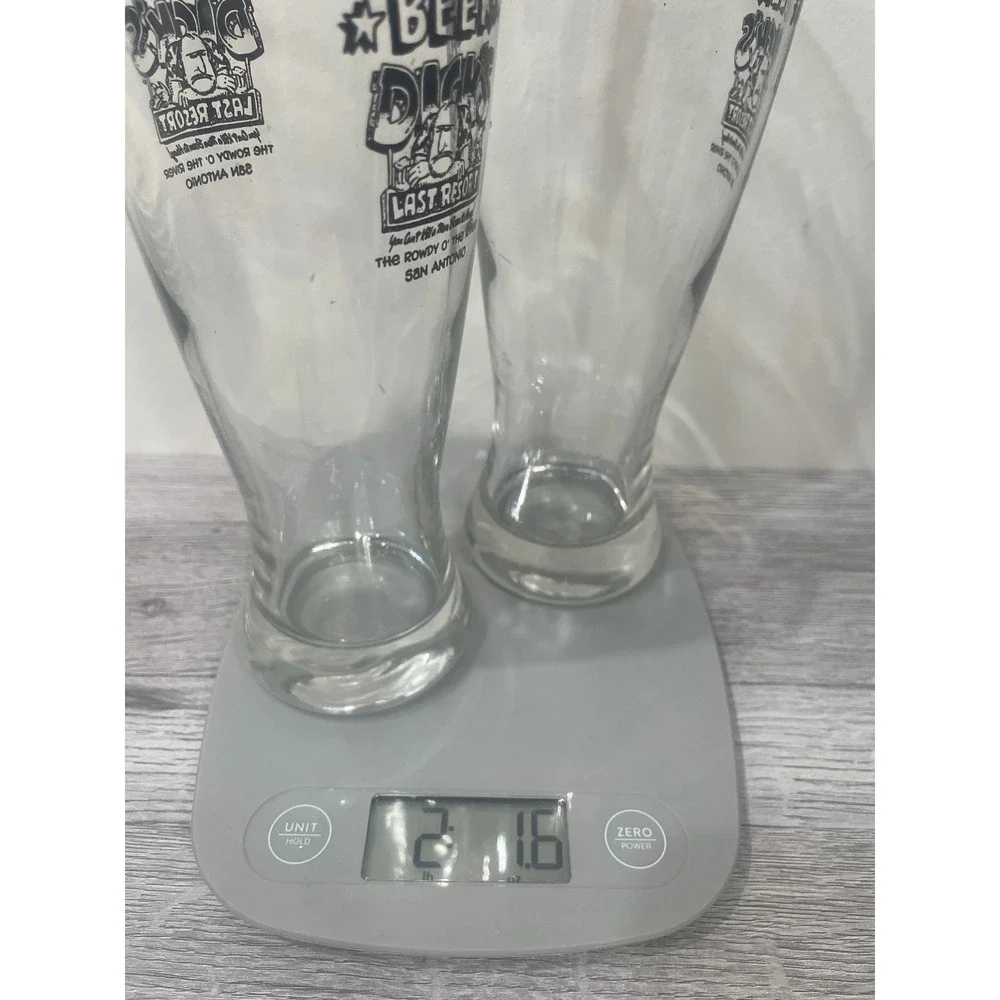 Dicks Last Resort Big Ass Beer Glass Set of 2 San Antonio Riverwalk Pilsner 20oz